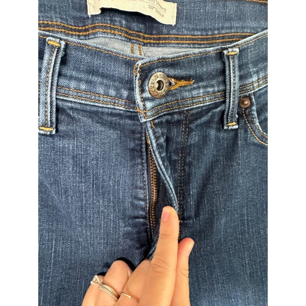 Levi's 512 Perfectly Slimming Bootcut Jeans Women 8M 29x32 Blue Denim Cotton‎